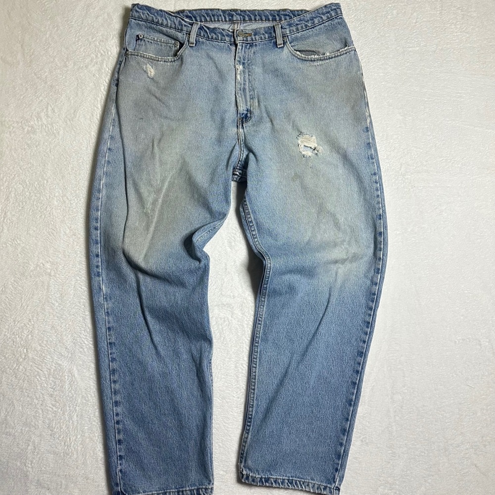Polo Jeans Ralph Lauren Mens 40x32 Relaxed Fit Light Wash Distressed Vintage Y2K